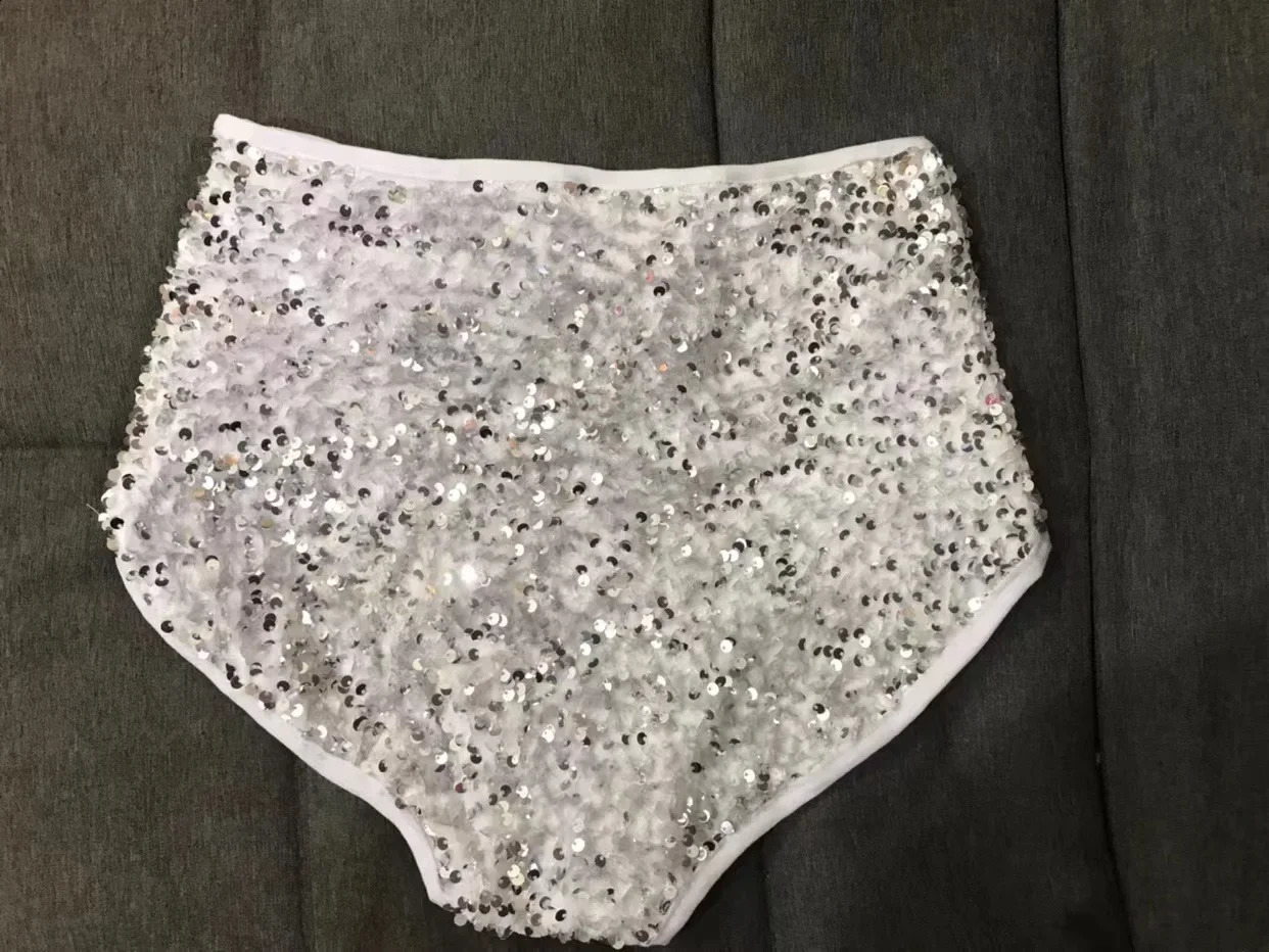 Stage Effect Super Shiny Piece In The Waist Bag Hip Shorts Sex Nightclub Bar Singer Gogo Dance Team DS Lead Dance Costume 250409