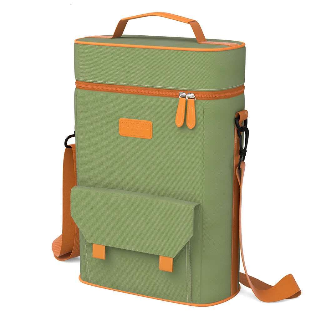 Premium Yerba Mate Kit Carrier Tote - Waterproof 2 Wine Bottle Pockets Portable Bag For Travel, Picnic, Beach