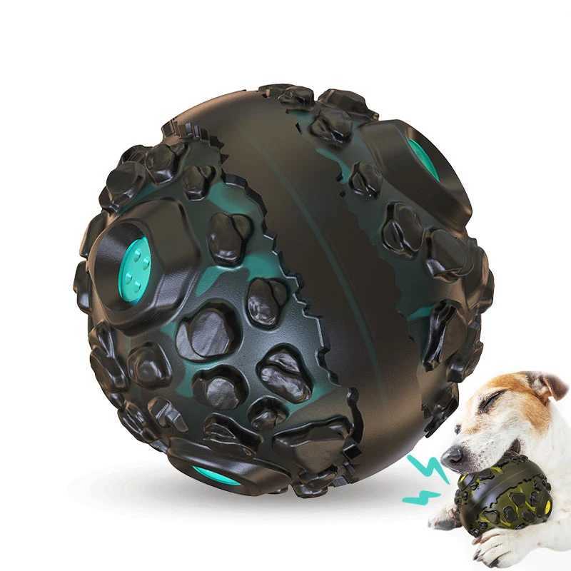 Natural dog chewing toy teeth cleaning pet rubber ball rolling interactive squeezing chewing small medium and large dog activity game Z250412