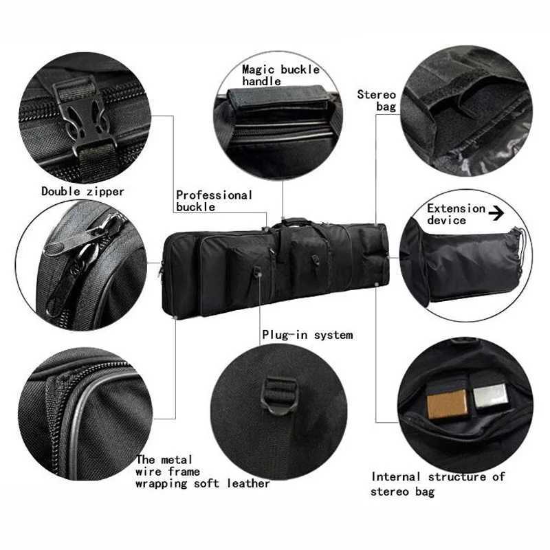 Outdoor portable Fishing Gear Bag Tactical Air Gun Bag Nylon Air Rifle Case Rifle Backpack Double Waterproof Universal Backpack Z250411