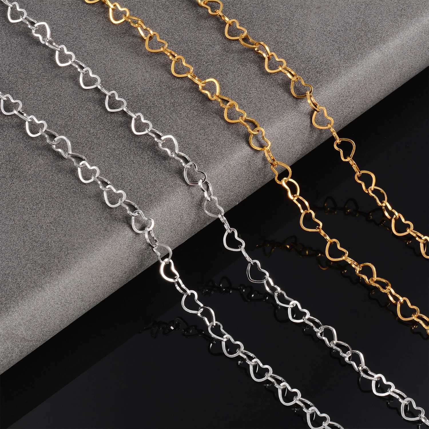 Rolo Heart Stainless Steel Bracelet Wedding Link Sweet Cute Love Statement Chain 3cm Extension Jewelry Gift For WomenC250411