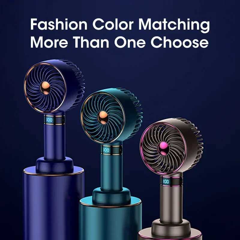 Charging 5000mAh portable fan handheld mini fan USB handheld small pocket fan with data display desk stand home air conditioner X250412