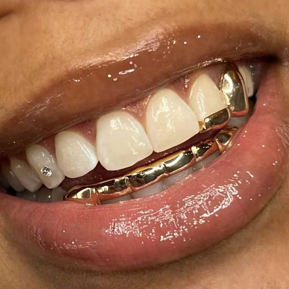 Rachelz Hip Hop Fans Oral Teeth Grillz Trend Glossy Hat Decoration Womens Jewelry Role Playing Party Gifts Dental Grills W250412