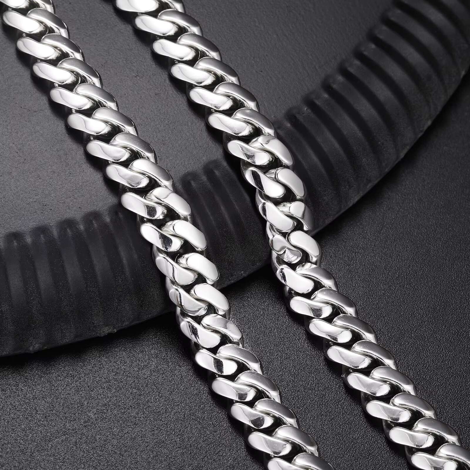 Delivery handmade 6-10mm Miami chain fashion pure sier hip-hop jewelry Cuban necklace for men