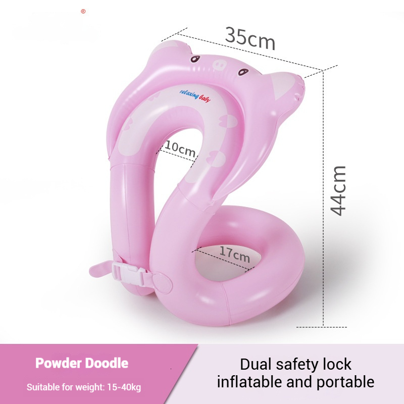 2025 Summer S-Type for Ages 3-8, Eco-Friendly PVC Blue Underarm U-Type Swim Ring with Double Airbags, Swimming Aid