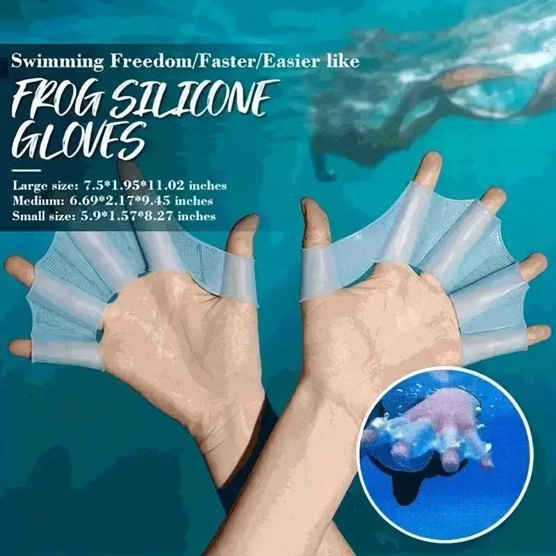 1 pair of neutral frog claw swimming gloves use silicone girl and finger net paddles to enhance swimming performance!Y250412