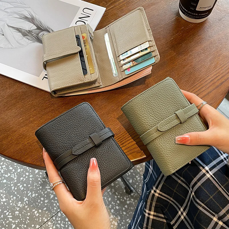 Top denim wallet for women short folding and pull-out multifunctional large capacity currency clip 250411