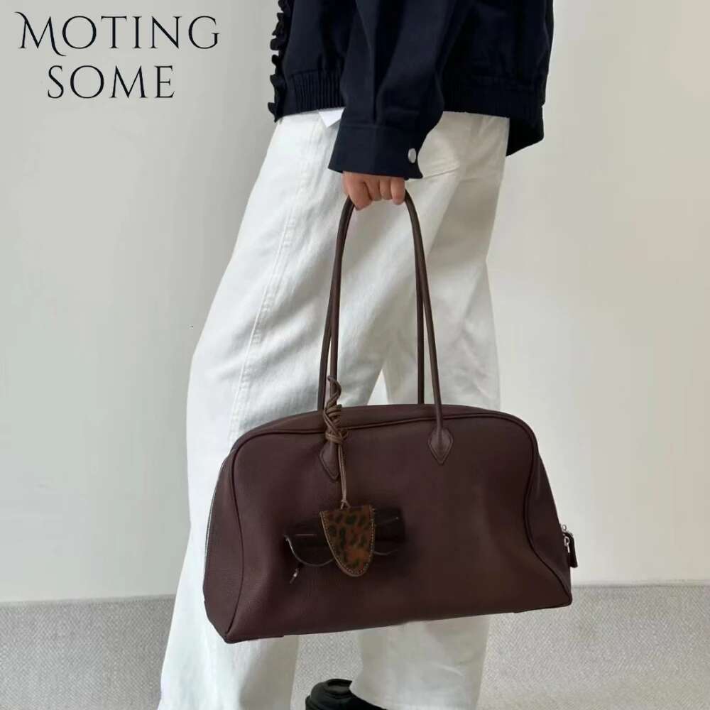 Motingsome First Layer Handbag For Women T Cowhide Niche Design Pillow Shoulder Bowg Bag Erarm Armpit Bags Boston