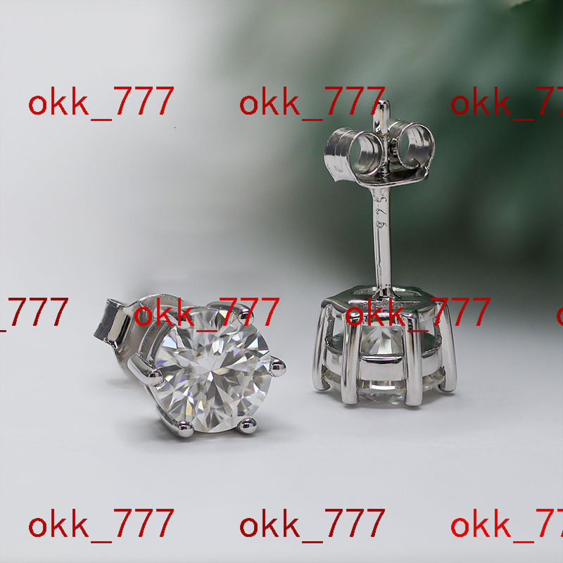 Paston Jewelry Live Show Benefit Product Wholesale 925 Silver Moissanite 1ct 2ct 3ct 4ct Round Earrings Studs Ready to Ship
