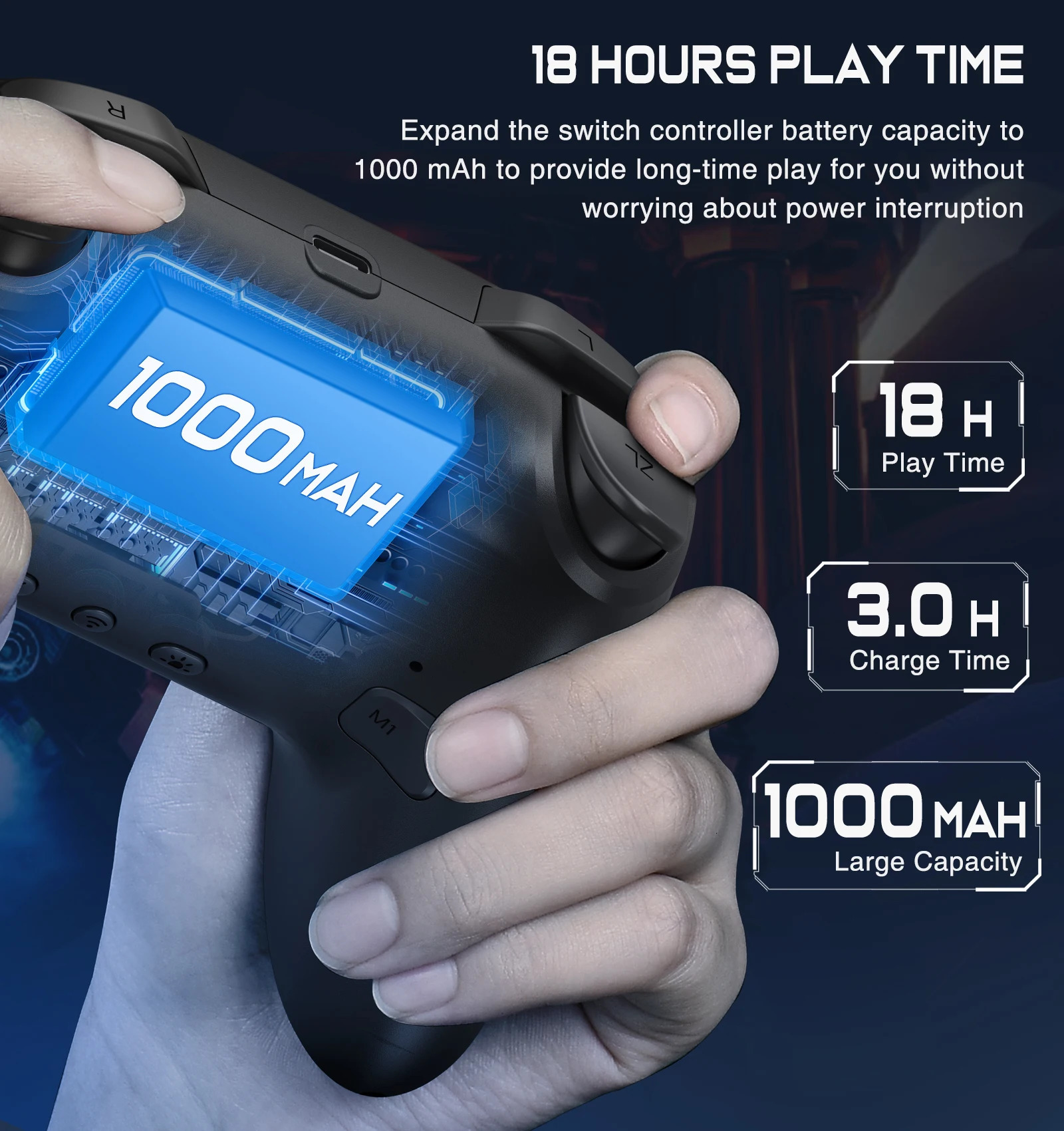 Wireless Controller For Nintendo Switch OLED Console Pro Gamepad with 600Mah Rechargeable Battery Programmable Turbo Function 251104