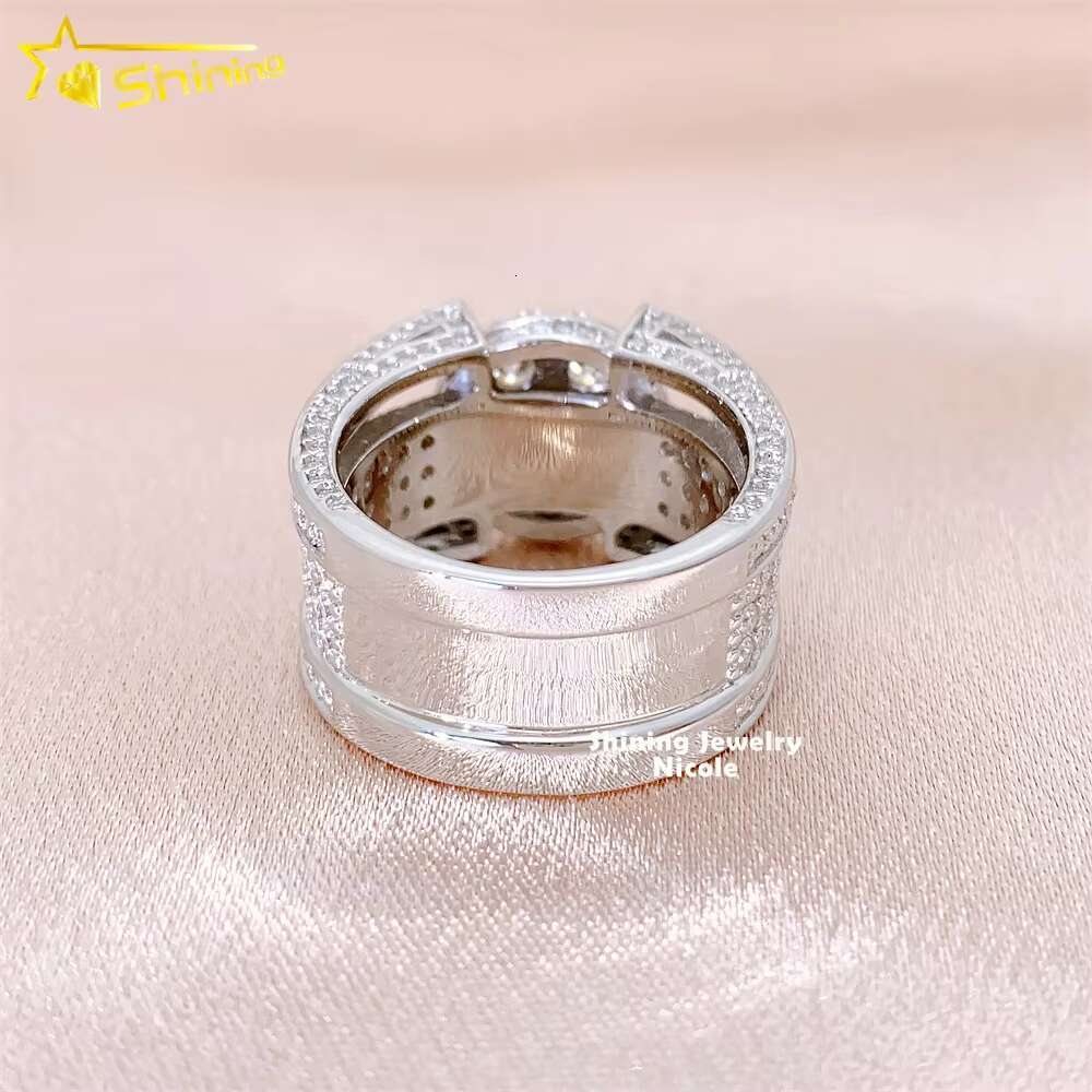 Wholesale Price Top Quality Silver Iced Out VVS Diamond Hip Hop Moissanite Rings for Men
