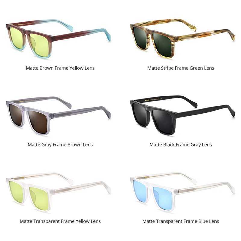 HEPIDEM Acetate Polarized Sunglasses Men Vintage Square Trendy Famous Luxury Brand Designer Transparent Sun Glasses y2k 9283C250411