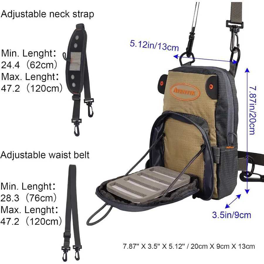 Aventik Fly Fishing Chest Bag Ultra Light Multiple Pockets Chest Pack with Vest Pack Tool Combo Z250411