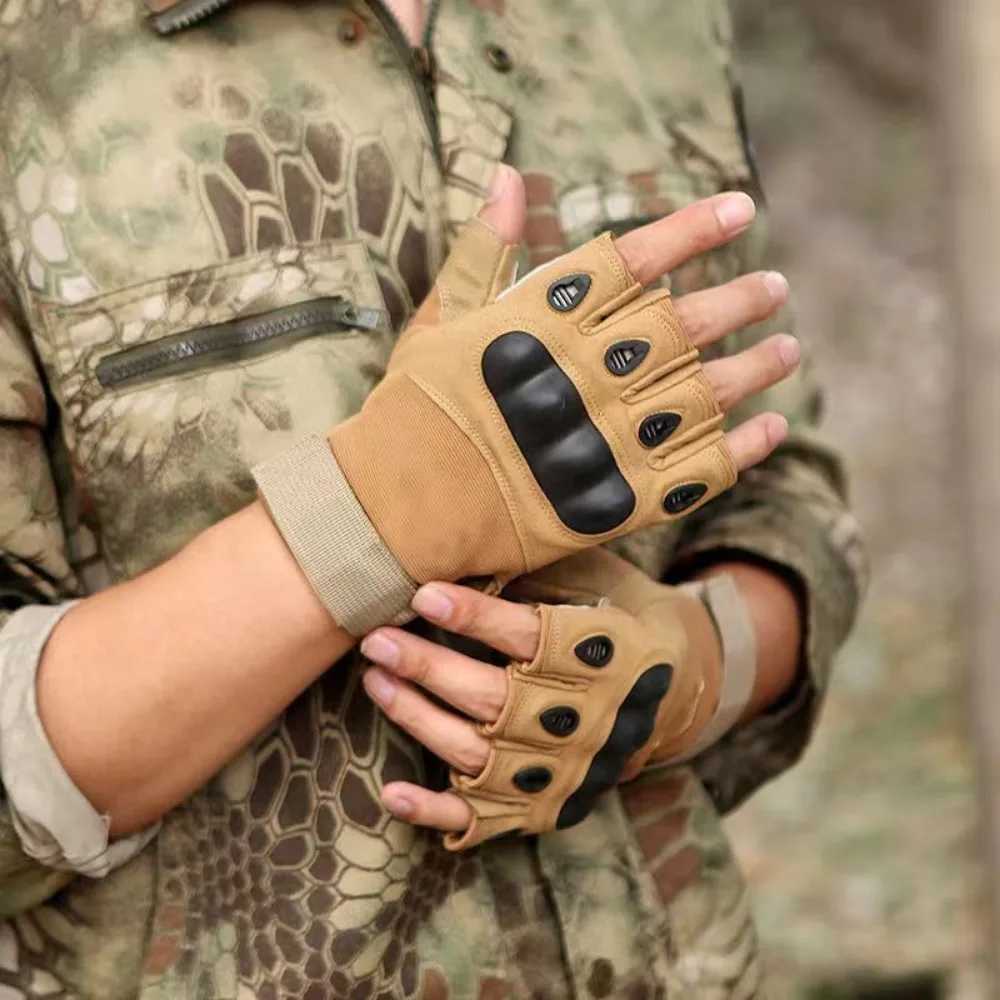 Fingerless Motorcycle Cycling Gloves for Men Outdoor Tactical Gloves Shooting Hunting Motorcycle Bike Glove Bicycle AccessoriesC250412