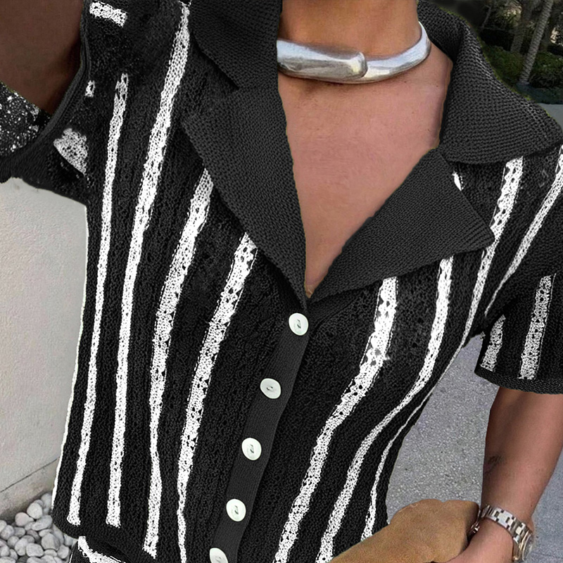 Country-Inspired Womens Festive Event Attire Stylish Autumnal Jumpsuits with Bold Stripes---NBL105 black and white