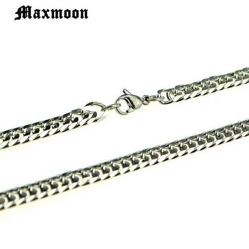 Maxmoon Miami Cuban Stainless Steel Chain Bracelets Men 7mm Flat Curb Bracelet Hip Hop Rock Sports Jewelry Customize WholesaleC250411