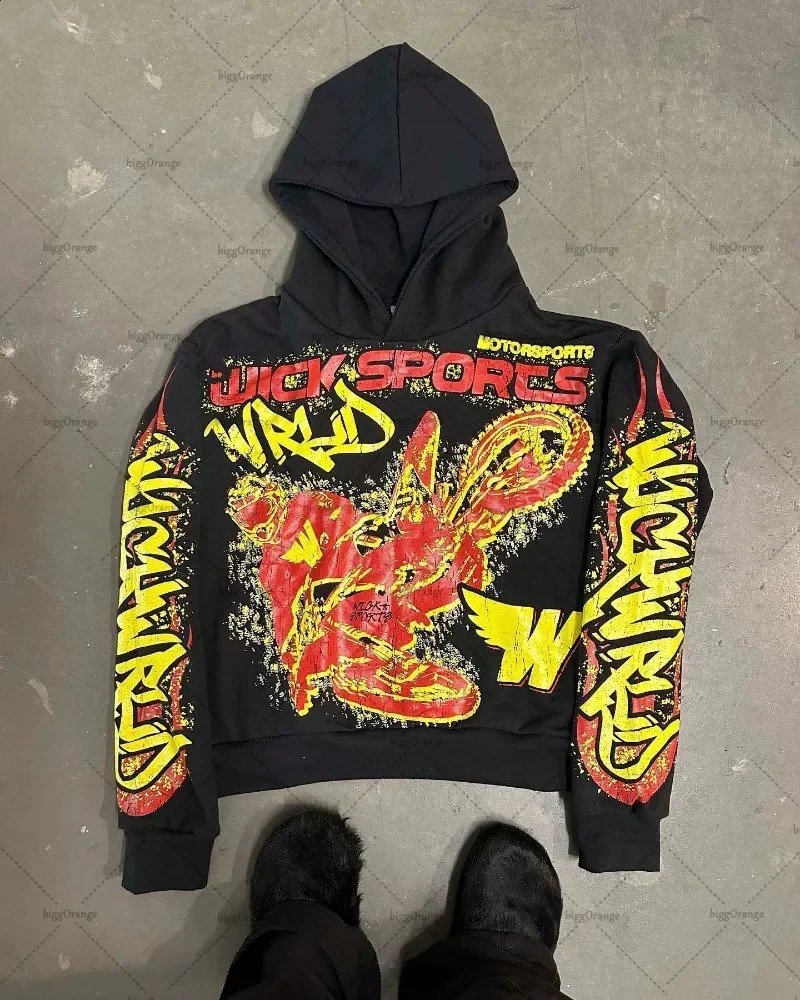 Gothic trend letter printing oversized mens hoodie Y2K street hip-hop Harajuku loose zipper womens sweater 250411