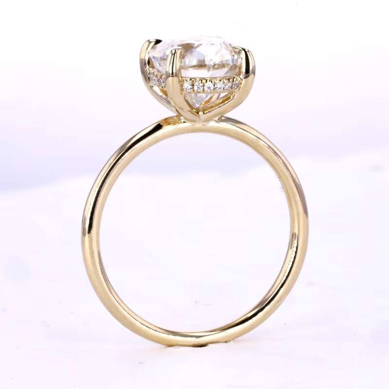 Popular Classic Style Oval Brilliant Cut Moissanite 3ct Oval Moissanite Ring with Hidden halo Ring