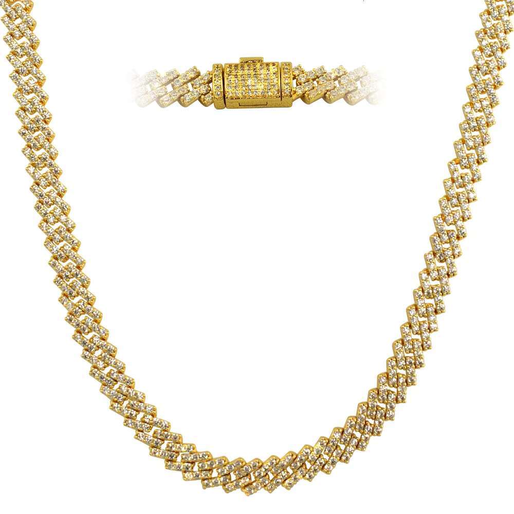 Qianjian Jewelry Cuban k Necklace Mossanite Sier Dia Wholesale Hip Hop Men VVS1 Moissanite 10mm 16-20in Chain