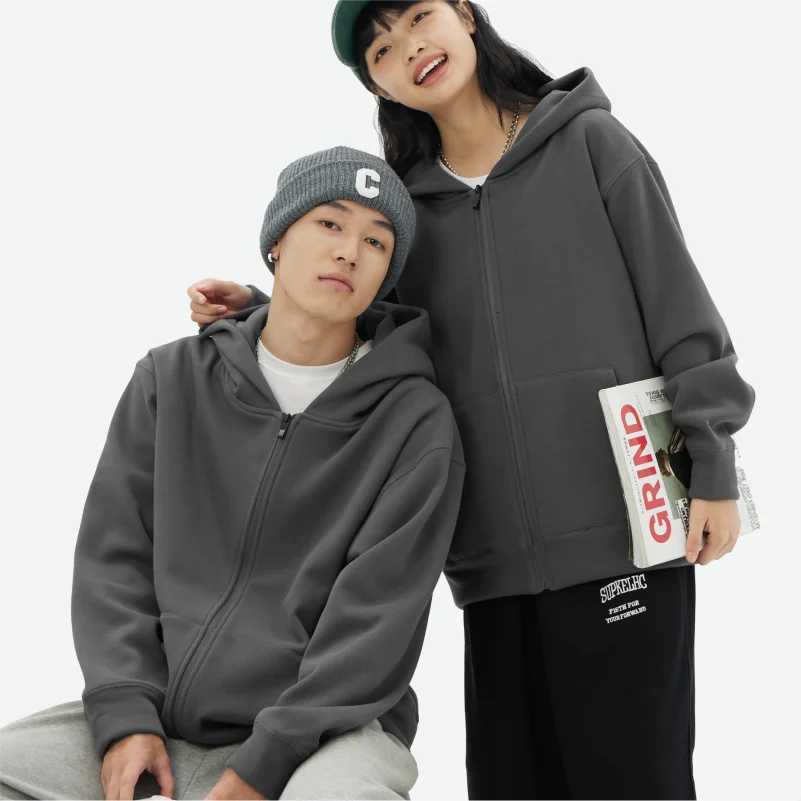 POD customization Winter Cashmere Warm Zipper Hoodie Custom Casual Thick Jacket Embroidery Personalized Design Trendy Sweatshirt PrintingT251112