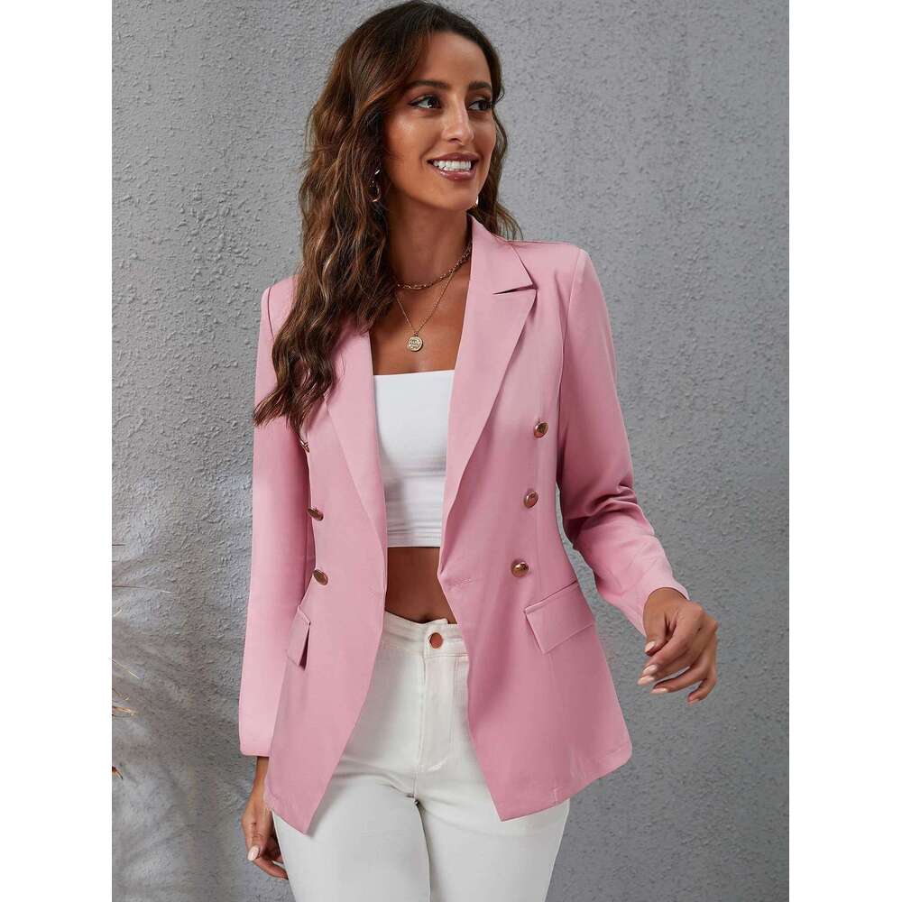 2025 In Stock Cross-Border European And American Amazon Wish Spring Summer Women's Slim Fit Long Sleeve Blazer Versatile 1620 Ba32 726c 283d