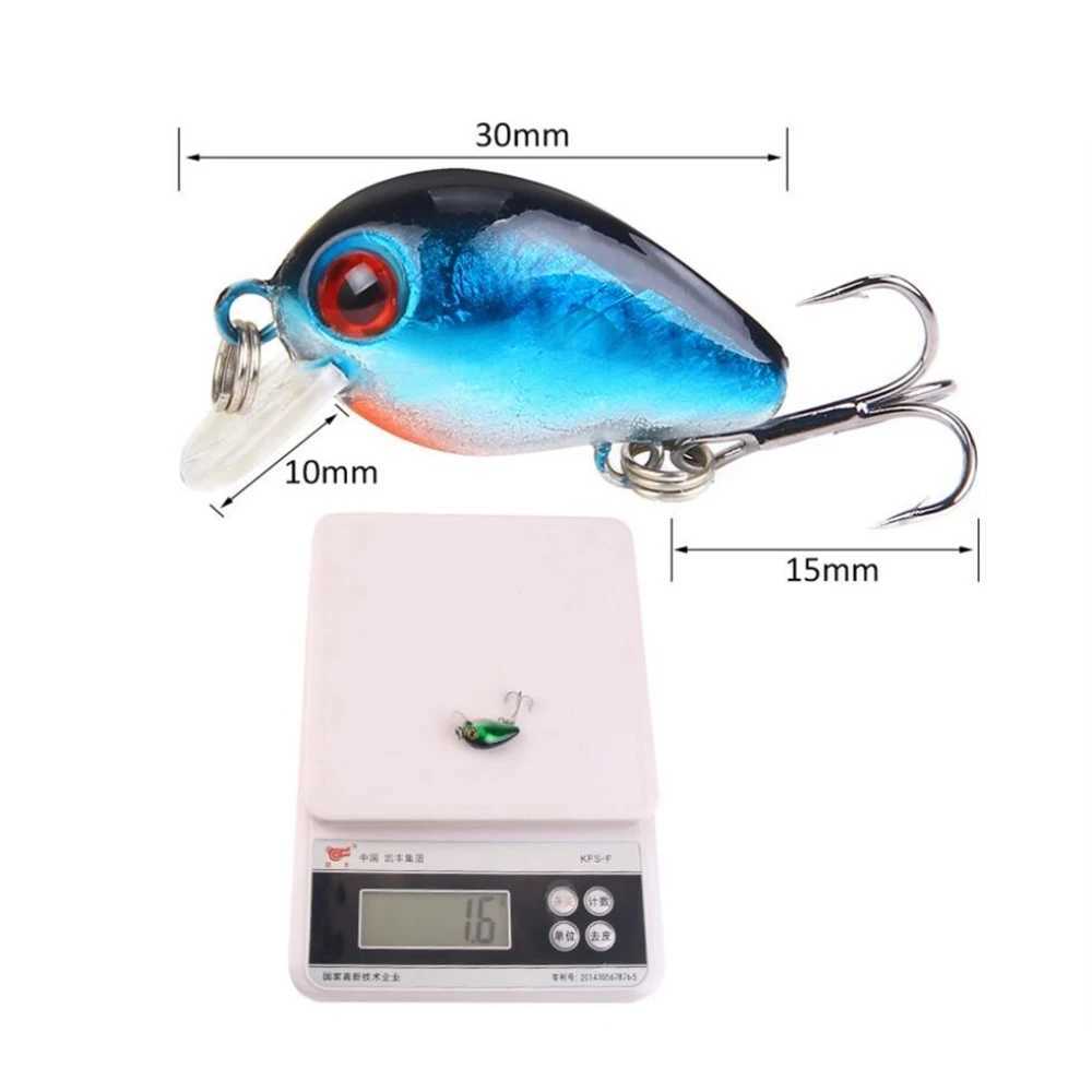 1Pcs Mini Crankbait Fishing Lure 3cm 1.6g Topwater Artificial Hard Bait Bass Wobblers Pike Fishing Tackle Z250411