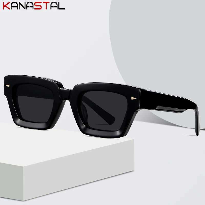 Men Polarized Sunglasses Women UV400 Sun Glasses Acetate Fibre Thick Eyeglasses Frame Fishing Camping Anti Glare Shade EyewearC250411