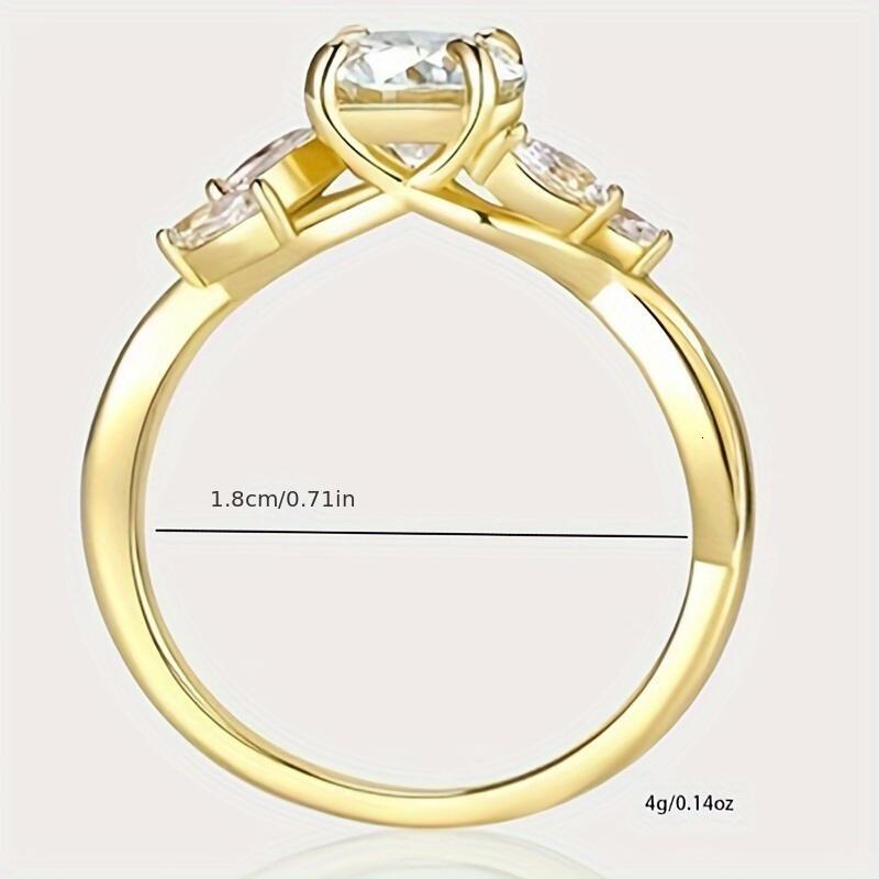 Willow Shape Engagement Ring, 1.2ct D Color VVS1 Clarity Lab Made Wedding Rings Tree Branch Moissanite Ring Women's Gift