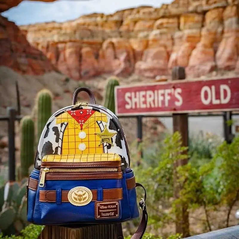 Disney Pixar Toy Story Woody Sheriff PU Leather Backpack Handbag Casual Bag Childrens Bag Wallet Gift X250412