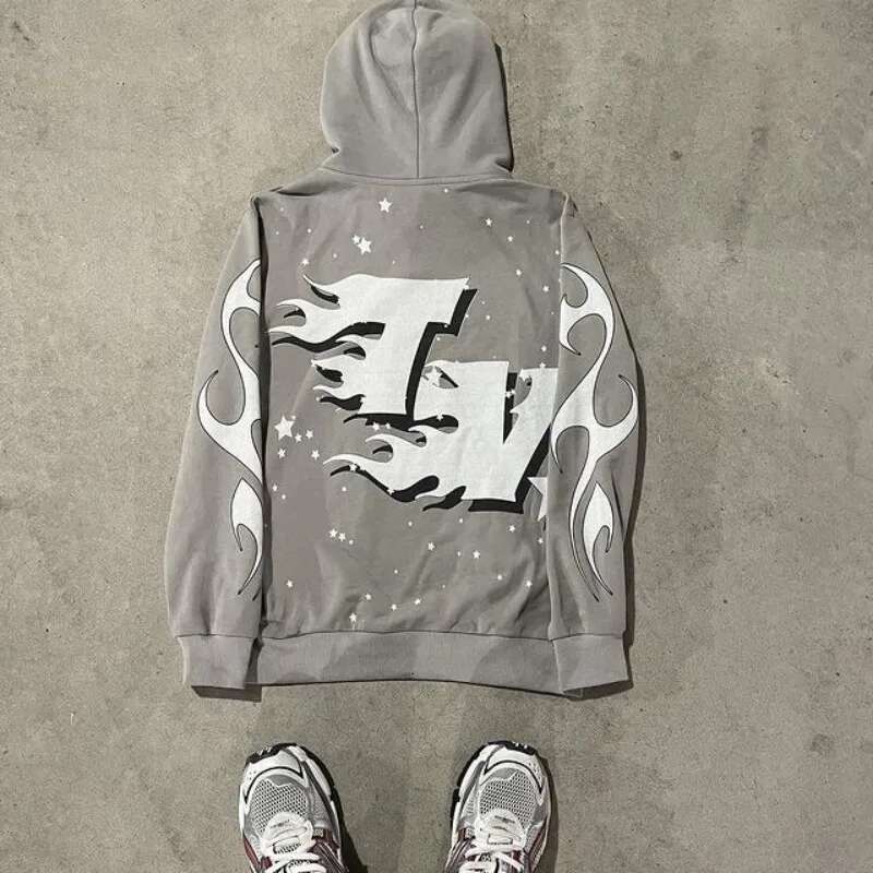 New Haruku Gothic Pullover Hoodie Y2k Hoodies Men Hip-Hop Graphic Print Oversized Women Sweatshirt Street Wear Top Clothing