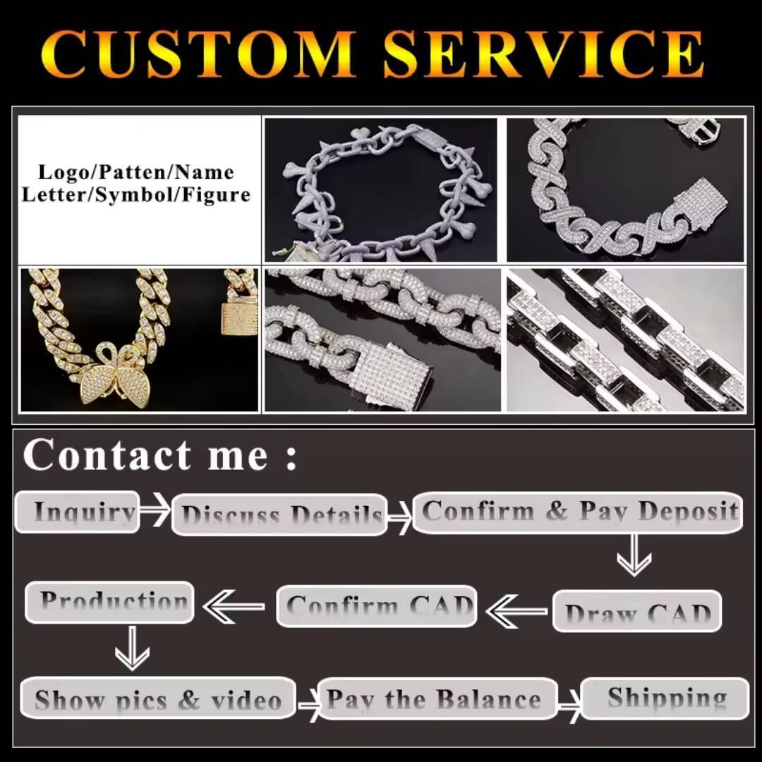 Hot Sale Dropshipping 13mm 2rows Vvs Moissnaite Iced Out Hip Hop Jewelry Moissanite Cuban Chain