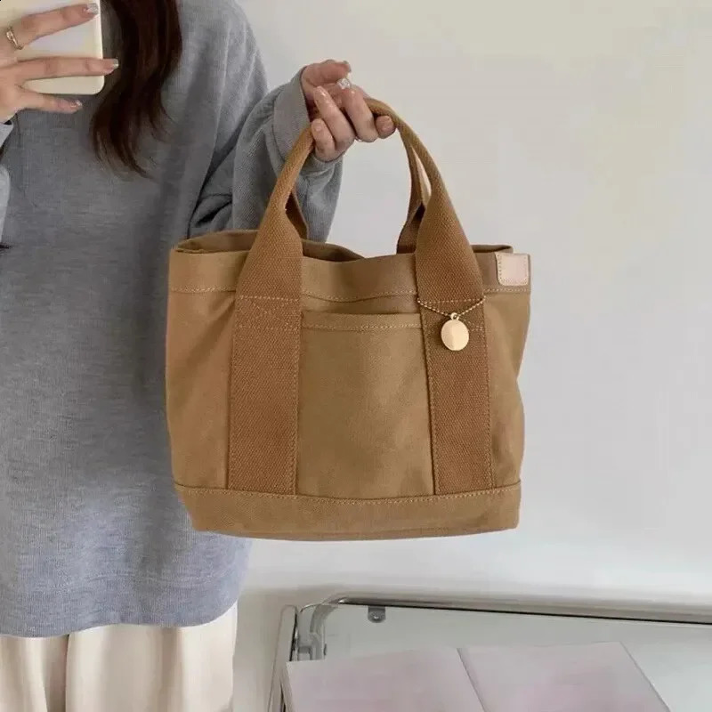 Daily lunch bag practical large capacity handbag womens shopping canvas bag student backpack 250410