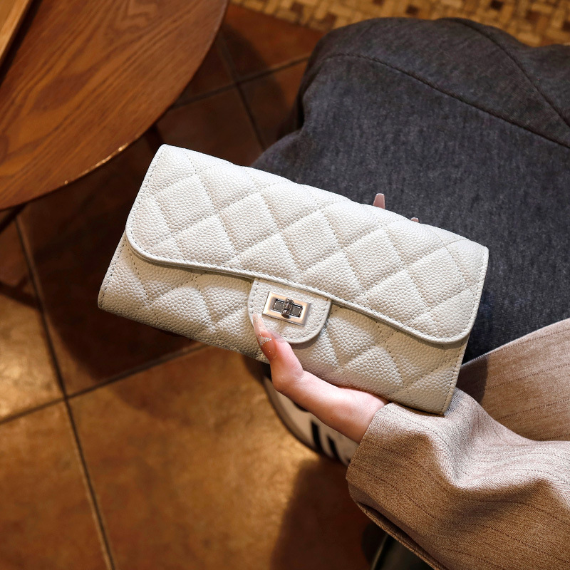 Genuine leather long women's wallet new style crossbody small bag chain bag cowhide wallet with multiple card slots