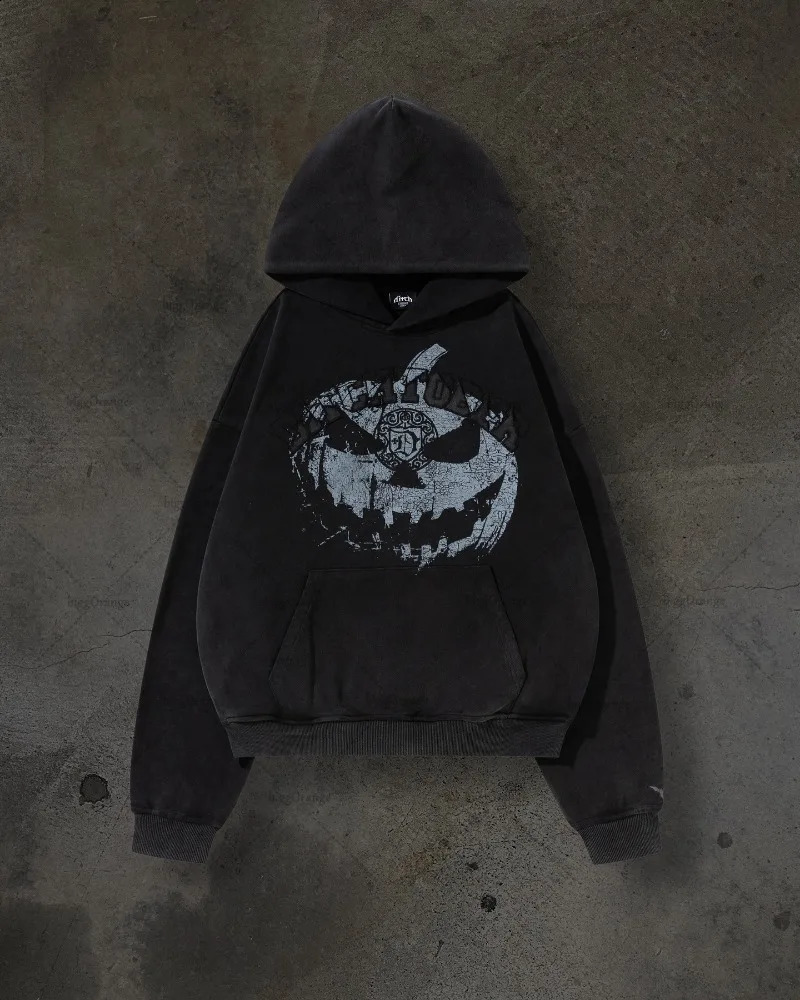 Loose fitting clothing European and American street Harajuku Spoof pumpkin head printed hoodie fashion trend oversized sportswear 250411