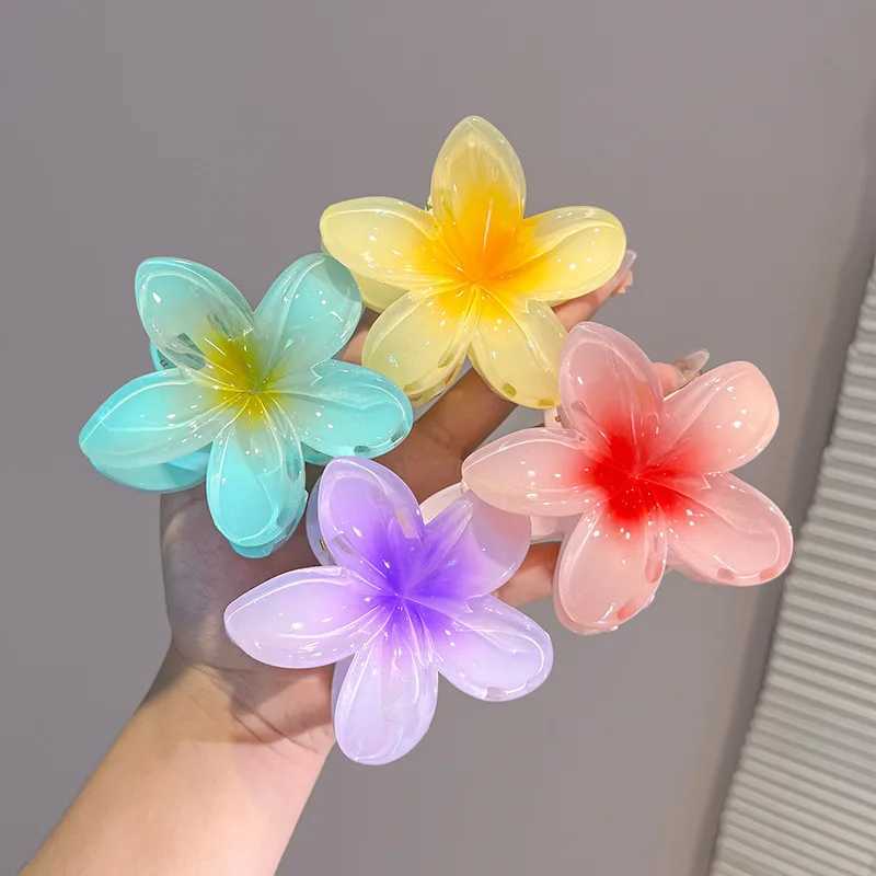 2/4 fashionable womens flower hair clip vacation Bohemian egg flower shark clip bucket girl hair accessories Y2504012