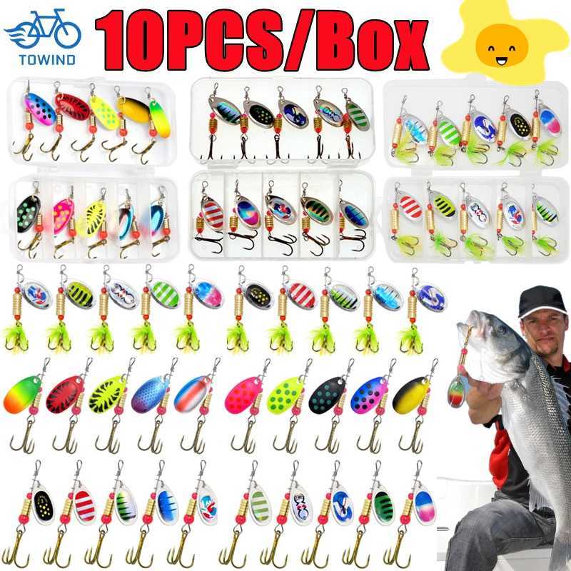 New 10PCS/Box Metal Spoon Spinner Fishing Lure Set Spoonbait Crankbaits Fishing Wobblers for Pike Crochet Kit Artificial Bait Z250411