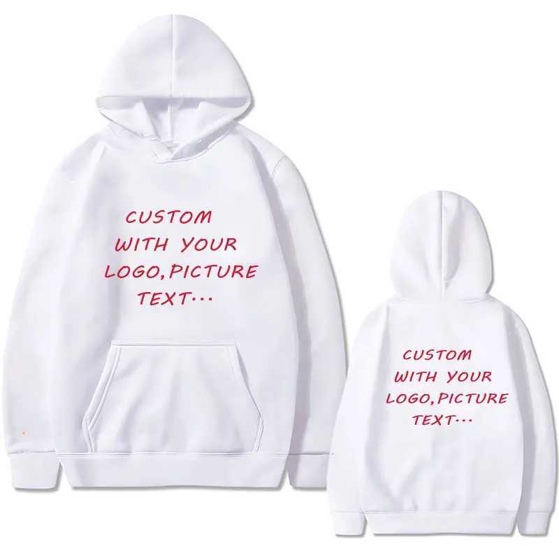 POD customization Custom Wtih Your Own /picture Hoodie Men Women DIY Casual Fleece Cotton Sweatshirt Male All Kinds of Colors Oversized HoodyT251112