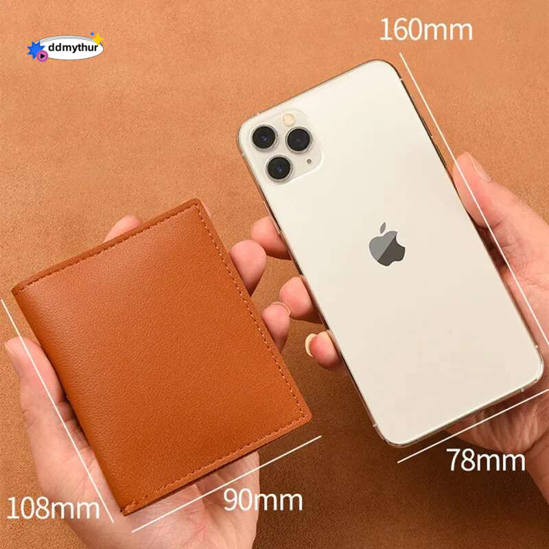 Solid Color PU Leather Small Wallet for Women Short Simple Women's with Buttons Ultra Thin Credit Card Bag Coin Purse ddmythur