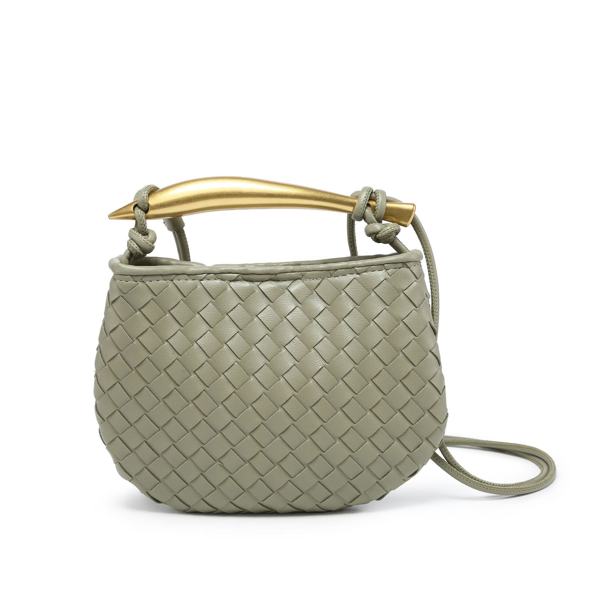 Mini Woven Sardine Bag With Trendy Single Shoulder Cross-Body Bag Texture Stylish Metal Handbag 2025