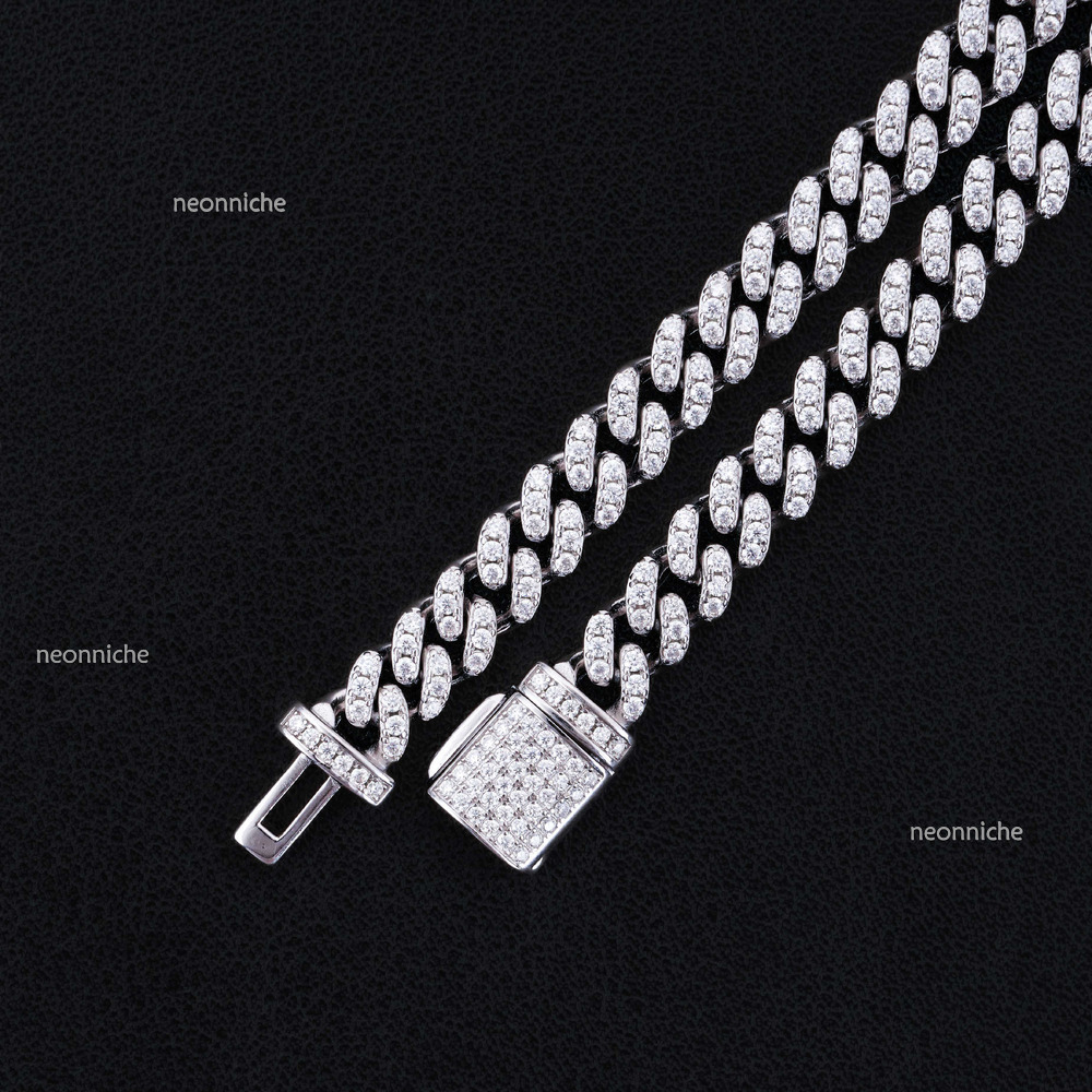 Hot Selg Sterg Sier D-Color Moissanite Trendy Hip-hop Cuban Bracelets in 6mm 8mm 10mm Sizes