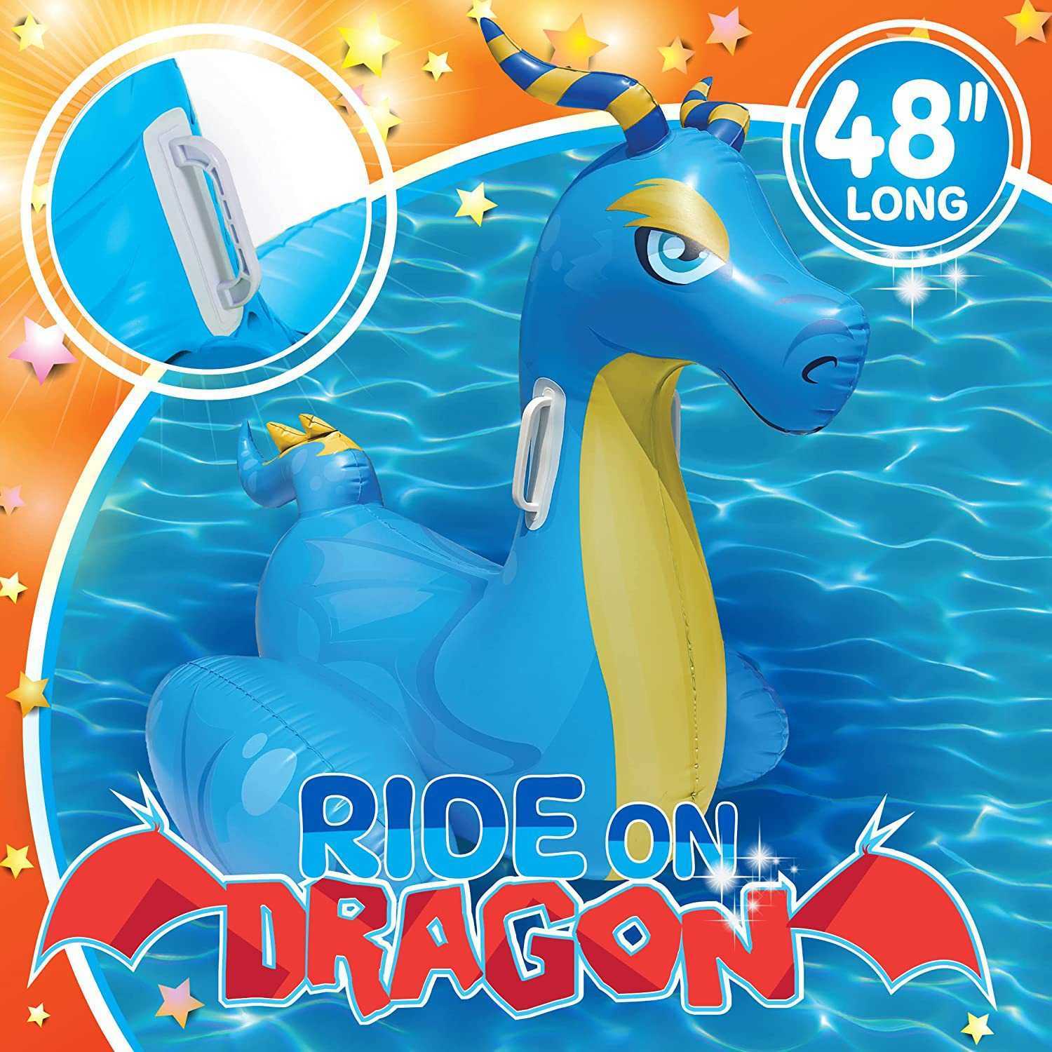 PVC material inflatable floating raft new inflatable blue floating raft dragon mount adult and childrens water lounge chair J250412