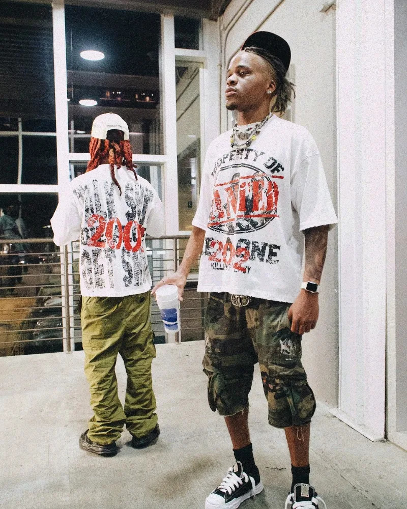 Gothic Trend Dark Pattern Printed Oversized T-Shirt Mens Y2K Street Hip-Hop Harajuku Loose Round Neck Short Sleeve 250411
