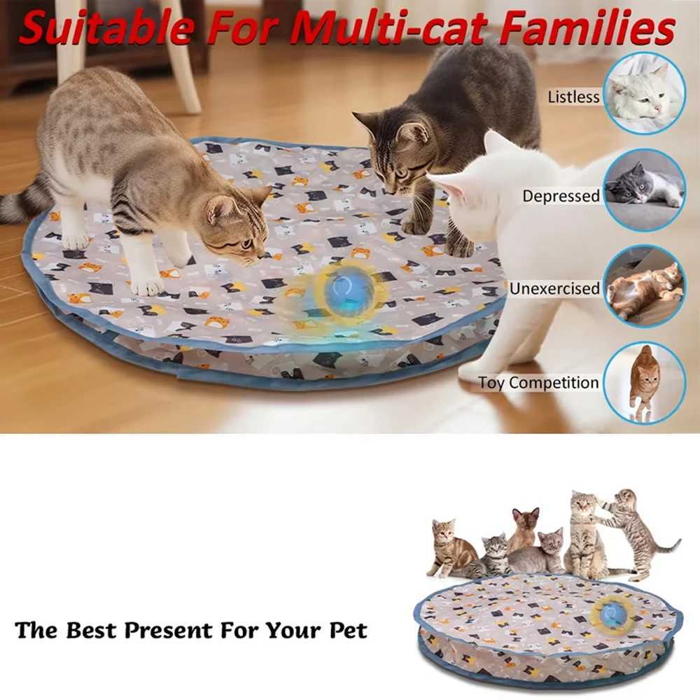 Intelligent interactive cat toy ball fast rolling pocket hiding and finding cat toys sports activation interactive cat toy indoor Y250412