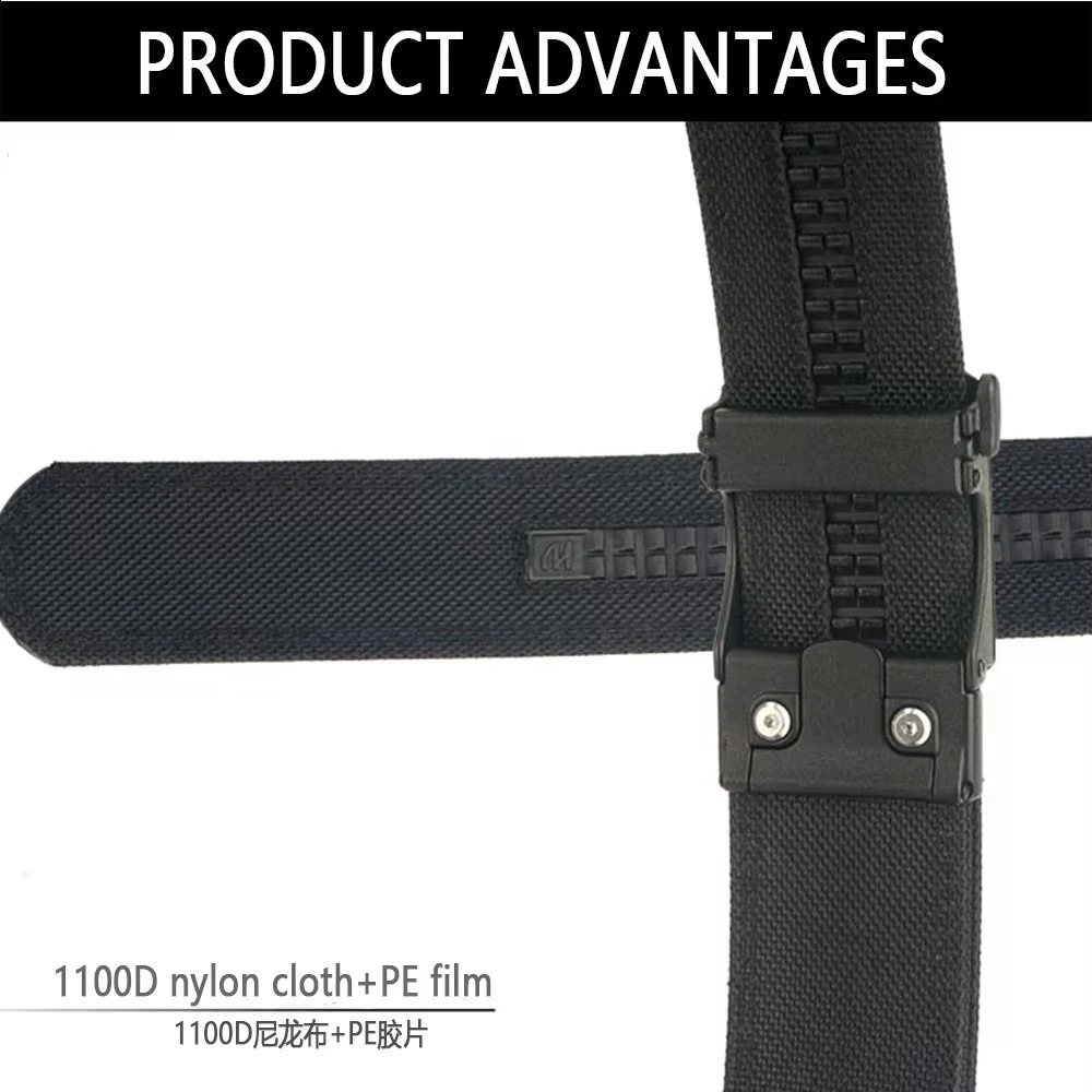 TUSHI 4.3CM Wide double-layer reinforced automatic buckle training quick hanging pistol belt Mens nylon outdoor leisure 250407