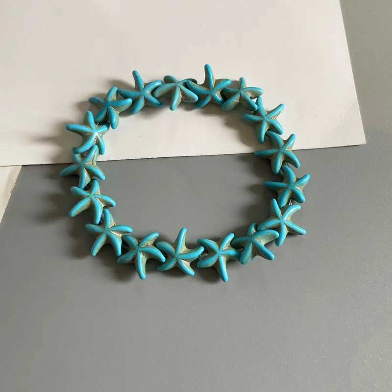 Fashion Starfish Blue White Bracelets for Men Women Boho Beach Charm Jewelry Sea Star Colorful Bracelet Couple Gifts WholesaleC250411