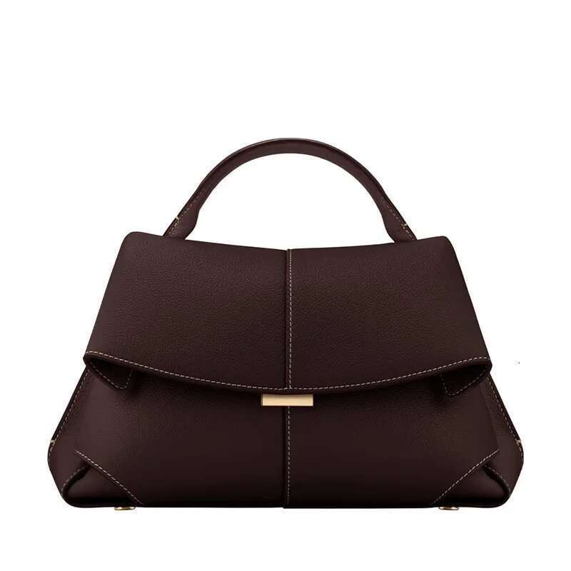 Commuting Leather Hand-Held Smile Bag, Niche Design Casual Single Shoulder Pleated Crossbody Bag