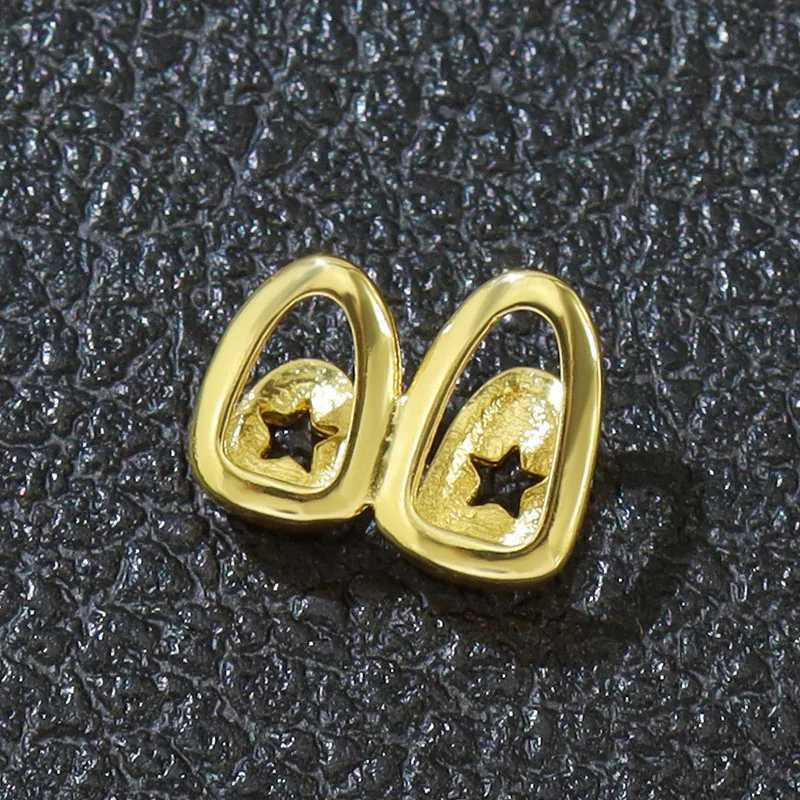 Hip Hop Hollow Star Teeth Grillz Female Punk Gold and Silver Colors Daily Wearable Teeth Grillz Jewelry Gifts W250412