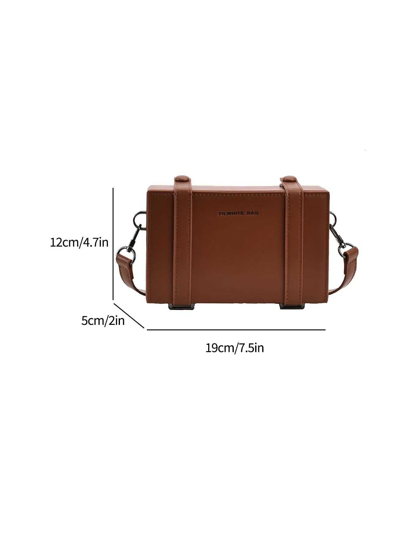 Simple Mens Small Shoulder Bag Unisex Phone Bags Streetwear Personality Box bag for Men Suitcase Shape Crossbody bags bolso T2511112