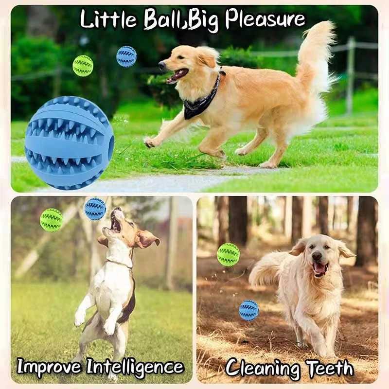 High Quality 5cm natural rubber pet dog toy dog chew toy teeth cleaning treatment ball super hard interactive elastic ball for pet products T2504012