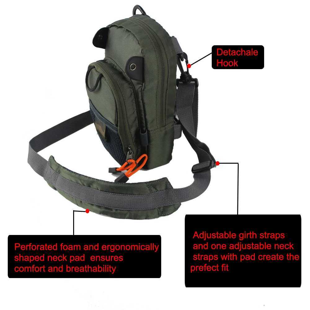 Small Fly Fishing Chest Pack Lightweight Multiple Pockets Mini Tackle Storage Waist Bag Z250411